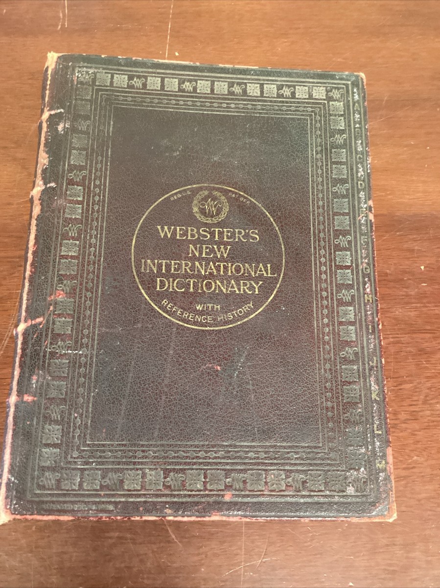 Antique 1927 Websters New International Dictionary Leather 2876 pp