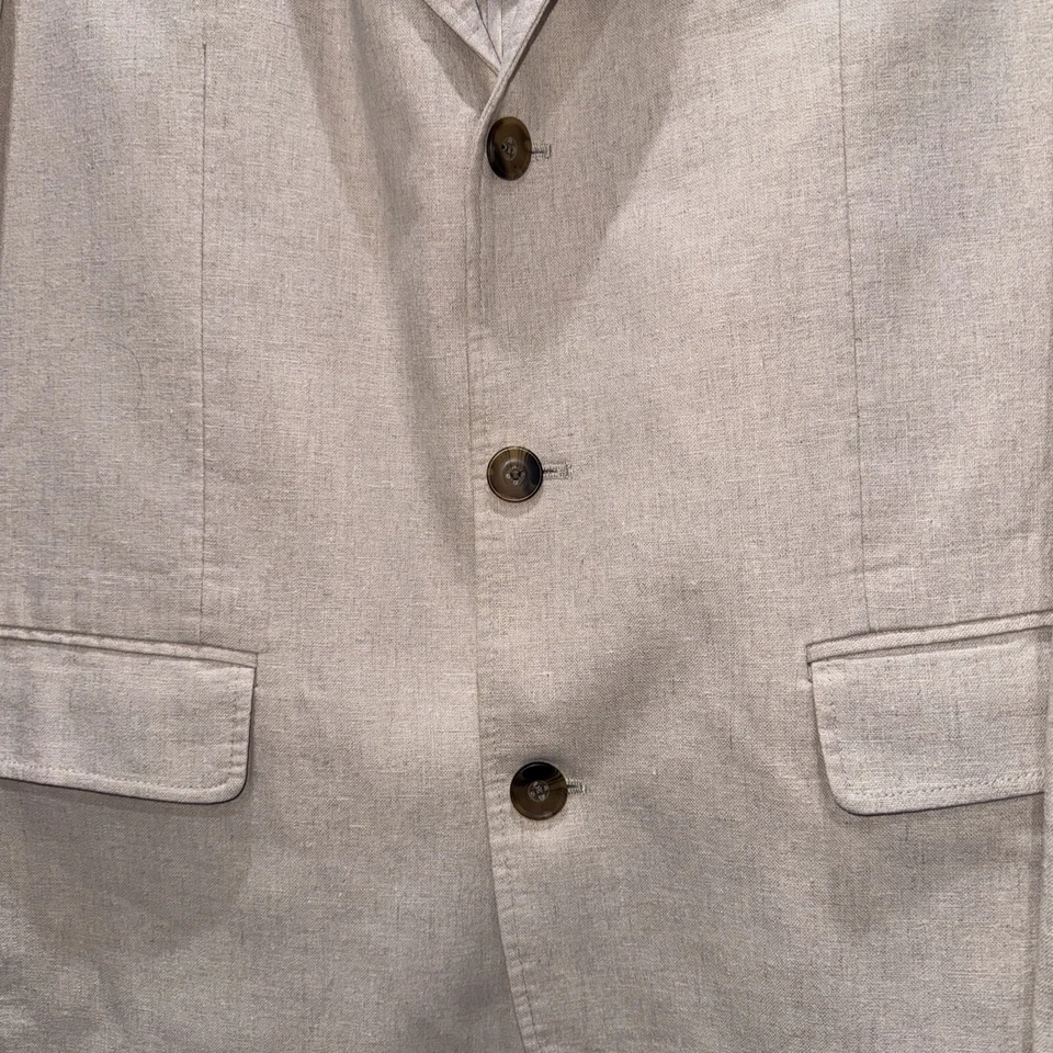 Abrigo deportivo para hombre IZOD de lino (55%)-algodón (45%) mezcla talla mediana Blazer chaqueta Foto 4 de 4