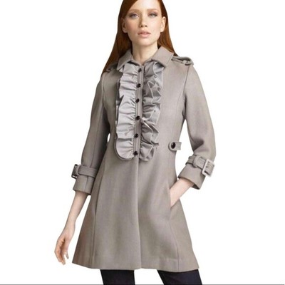 ruffle wool coat