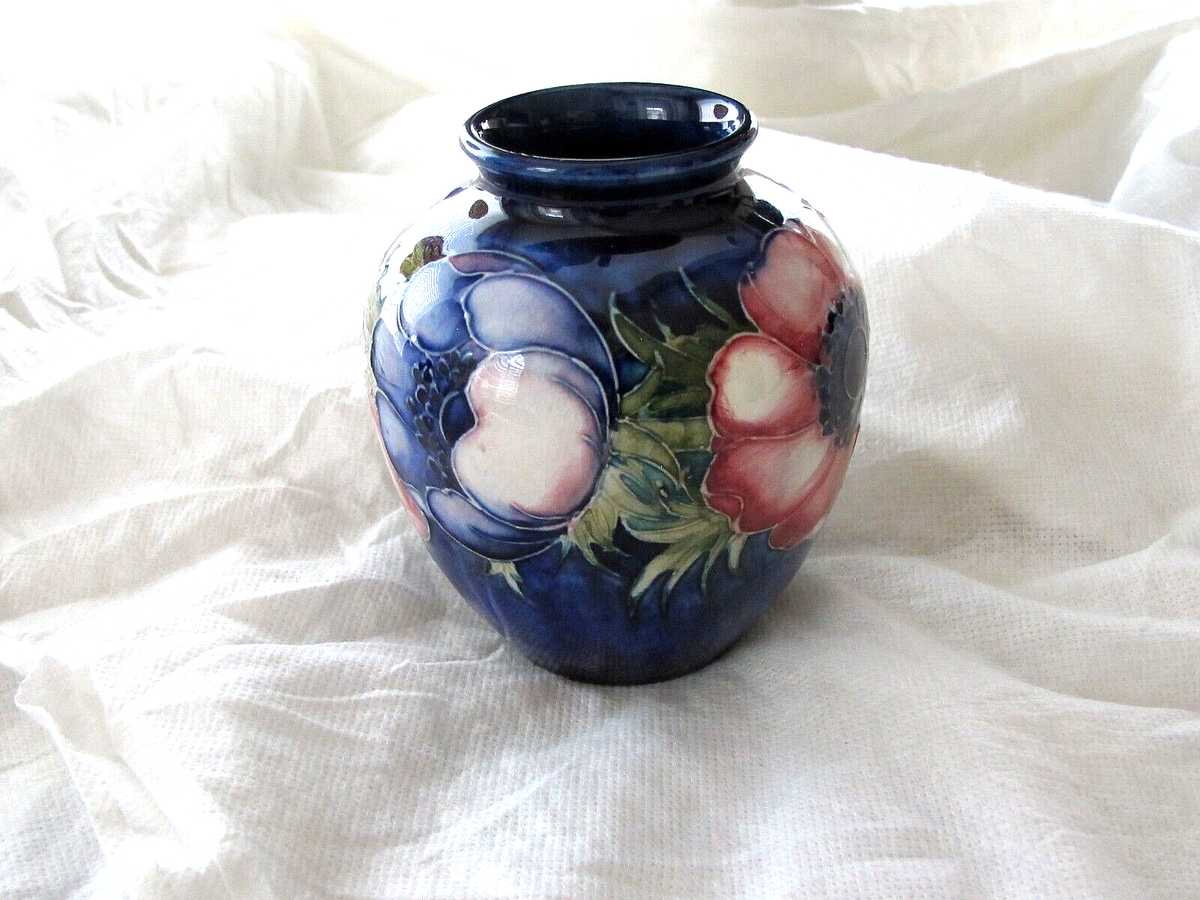 MOORCROFT ANEMONE VASE SUPERB HAND PAINTED 1950'S | eBay