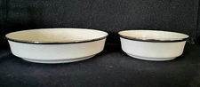 LENOX MOONSPUN TWO PIECE BOWL SET INCLUDES SOUP BOWL AND FRUIT/ DESSERT BOWL