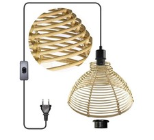 Osasy Lampadario a Sospensione in Rattan, Paralume a cesto intrecciato, E27