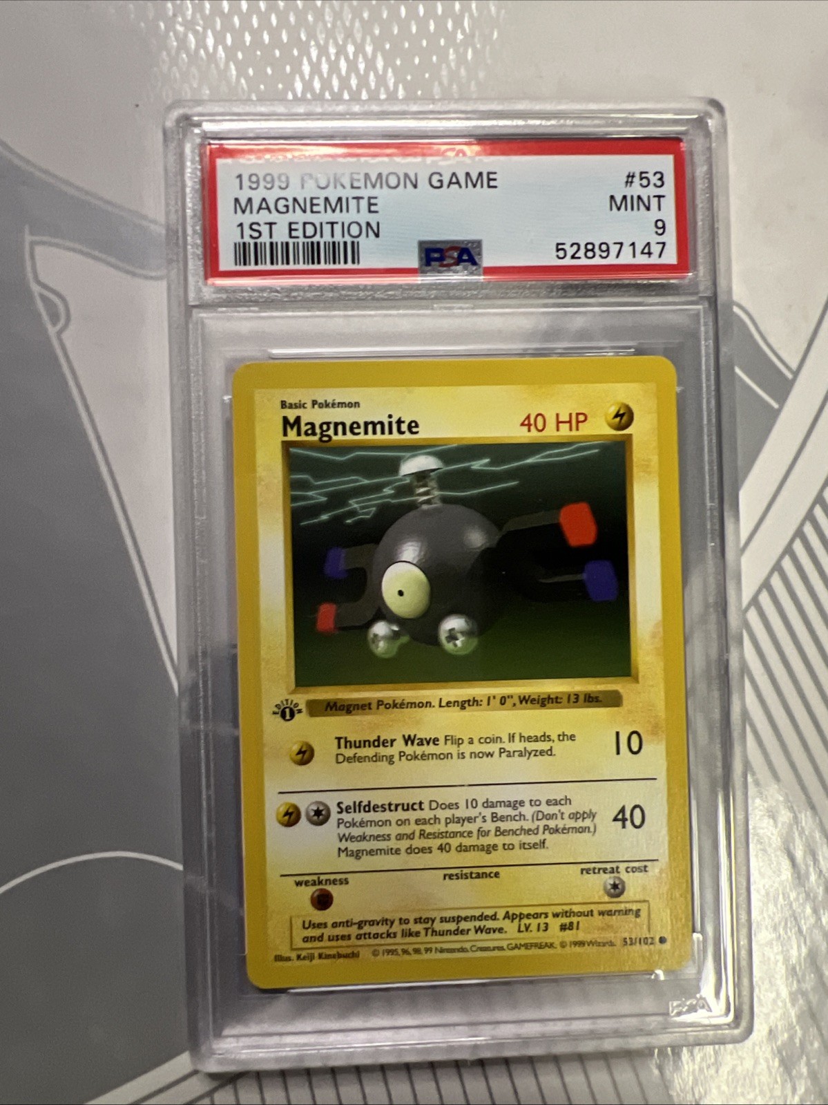 PSA 1999 Pokémon Pokemon Game 1st Edition #53 MAGNEMITE PSA 9 MINT