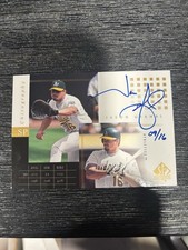 2000 SP Authentic Chirography Jason Giambi #JG Auto Gold /16
