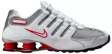 Nike Shox NZ Shoes White/Metallic Silver/Sport Red Men's Size 9 378341-104 NEW