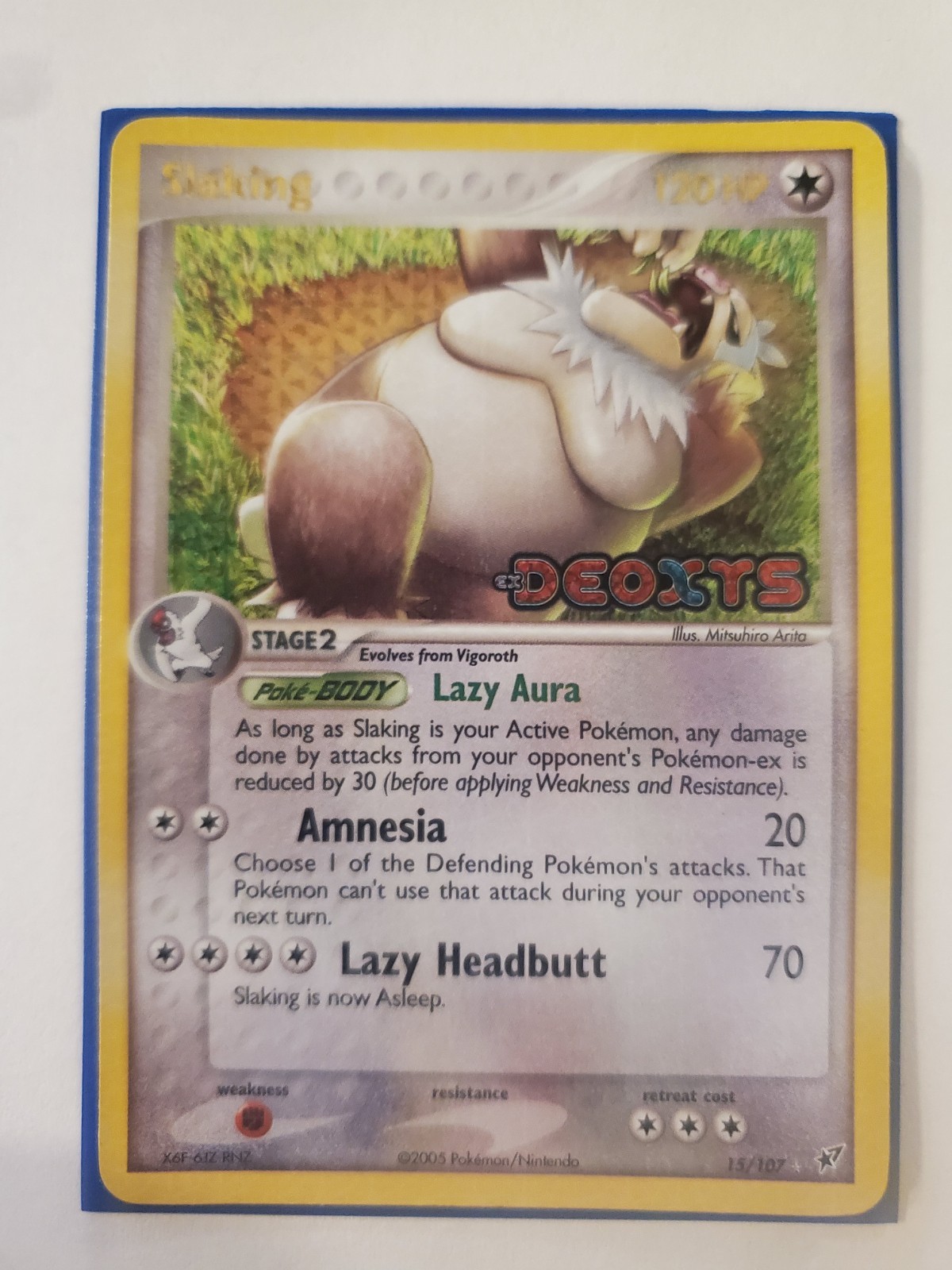 Slaking 15/107 Deoxys Reverse Holo Pokemon Lightly Played