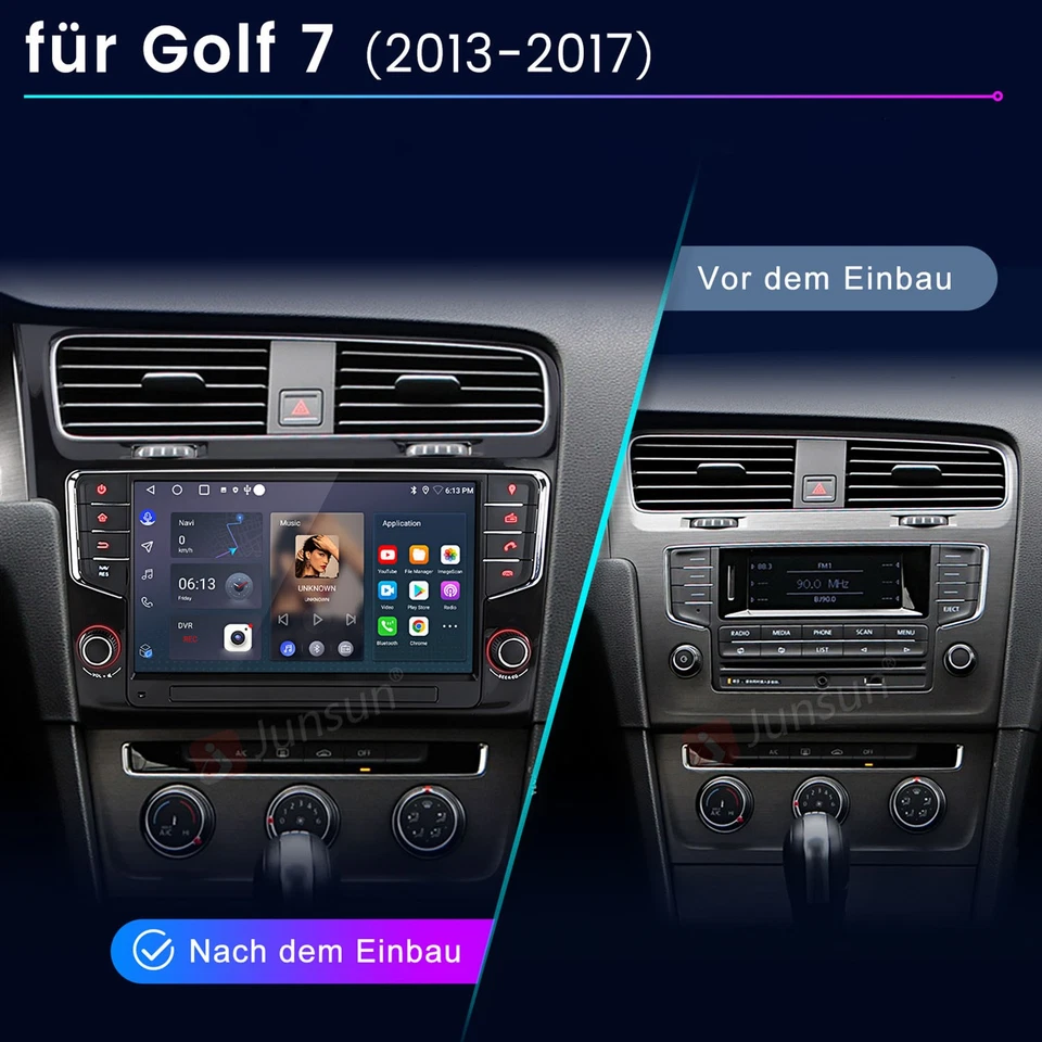 9" Für VW Golf VII MK7 2013-2017 Android 14 Autoradio CarPlay GPS Navi WIFI DAB+ - Bild 2 von 4