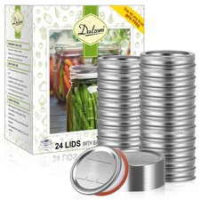 ® 24Pcs Canning Lids with 24Pcs Rings Regular Mouth, Premium Mason Jar Lids w...