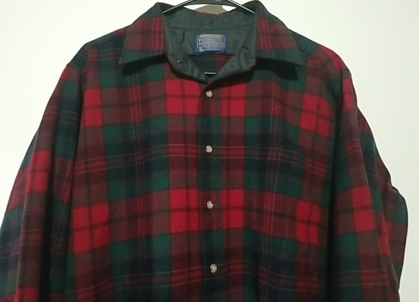 Vtg. Pendleton Multicolor Plaid Wool Button Down … - image 2