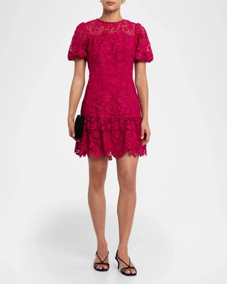 Milly Dark Pink Yasmin Gerber Daisy Floral Embroidered Dress NWT $425, Size  12 | eBay