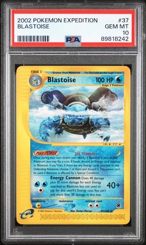 2002 POKEMON EXPEDITION #37 BLASTOISE PSA 10