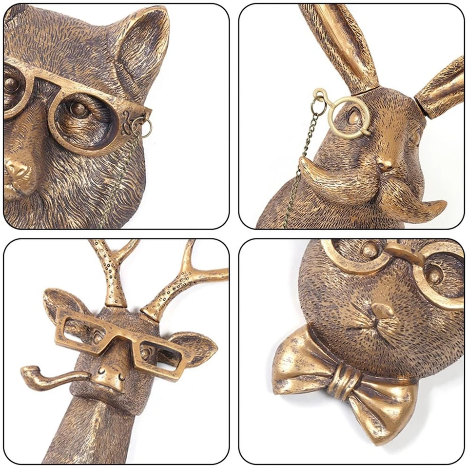 Голова настенное крепление декор, смолы животных скульптуры, ар-деко стены подвесной декор... - Изображение 3 из 4