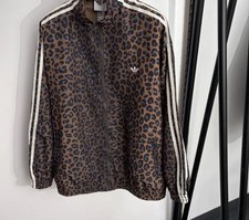 Adidas Leopard Firebird Oversized Track Jacket JW7301 Unisex Retro Zip Up Top