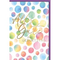 Geburtstag GlüCkwunschkarte Mit Umschlag Bunte Aquarellkreise Alles Gute Zum Geb