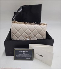 White Mini Trendy CC Strass Crystals Flap Bag Handbag