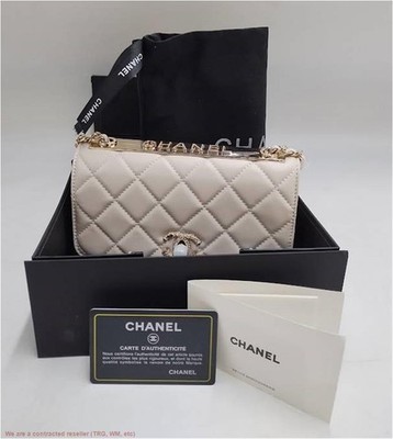 White Mini Trendy CC Strass Crystals Flap Bag Handbag