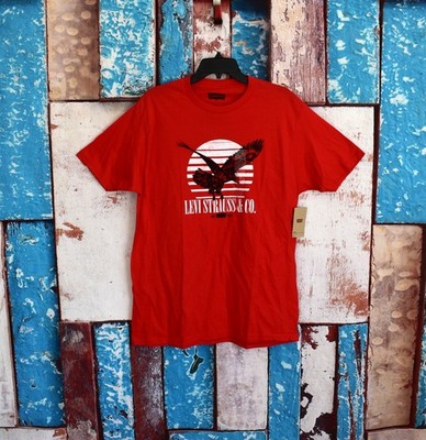 Men's Levi's Eagle T-Shirt Tee Short Sleeve Crew Neck LARGE Red NEW