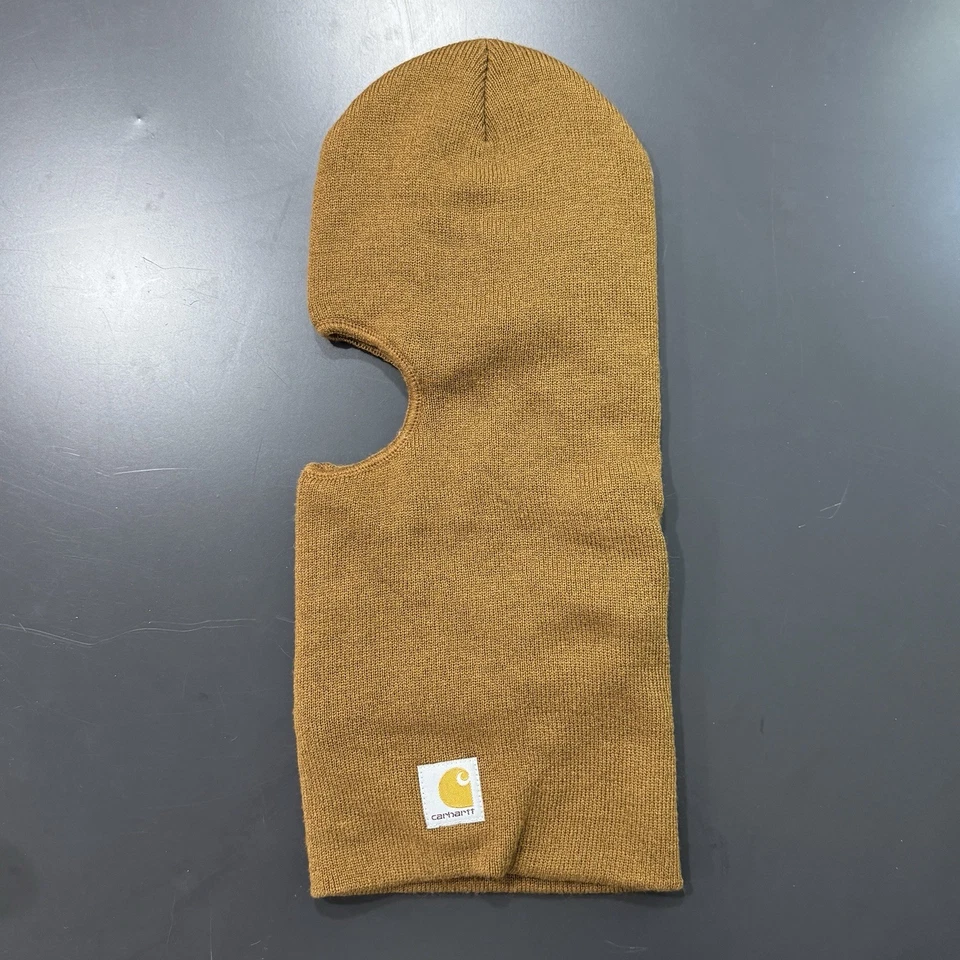 Máscara facial de esqui Carhartt masculina WIP Storm Balaclava marrom malha elástica Thinsulate OS - Imagem 4 de 4