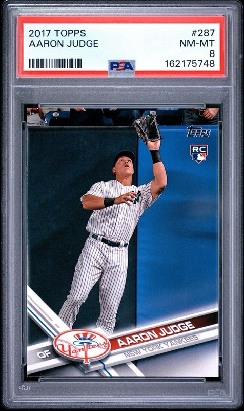 2017 Topps Aaron Judge #287 Yankees Fielding RC PSA 8 Rookie Card