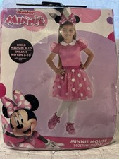 Girls Pink Minnie Mouse Costume size M (8/10)/Includes Dress & Headband