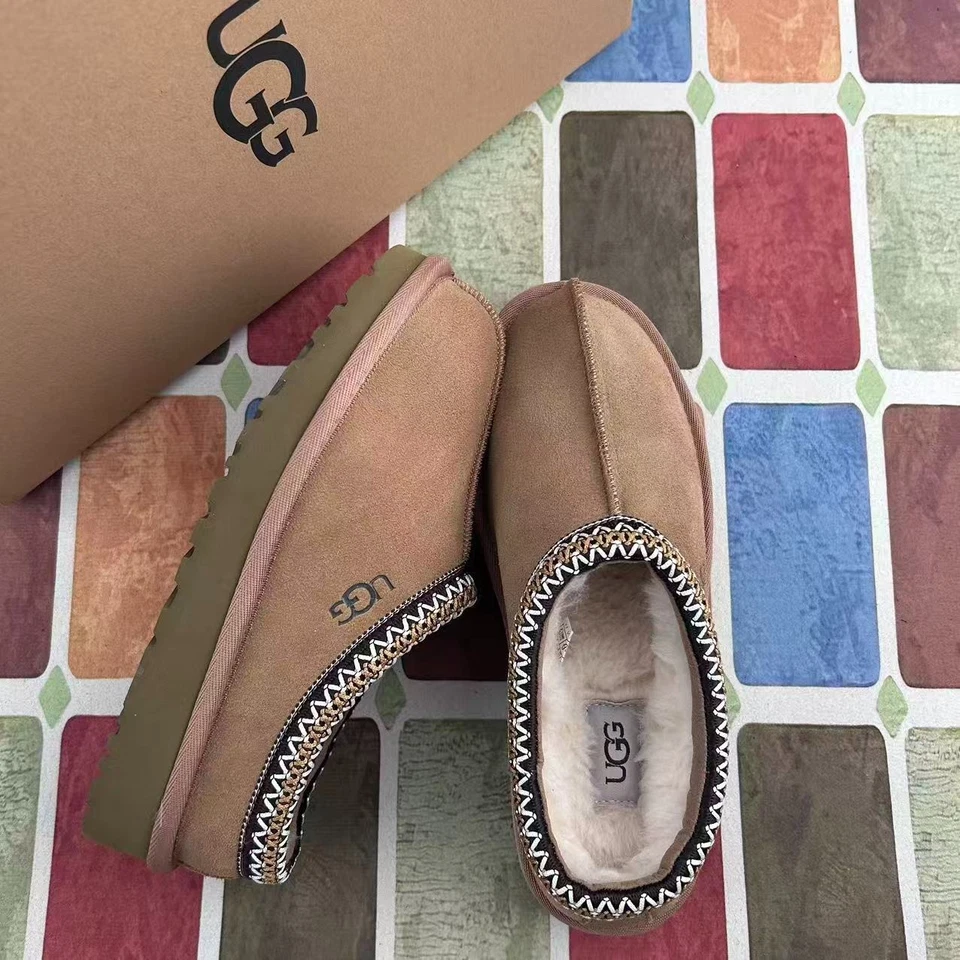 UGG Tasman II Women's Shoes Chestnut Suede Upper Wool Slippers with Box US 6-11 - Image 3 of 4