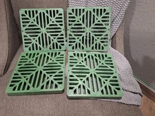 NDS 9 in. Green Square Polyethylene Drop in Drain Grate--NDS 990 --LOT OF -4-