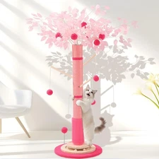 Cat Scratching Post for Indoor Cats Adults, 45 Inch Tall Cat Scratcher with S...