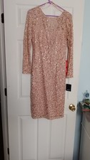 Marina Pink Lace Glitter Dress