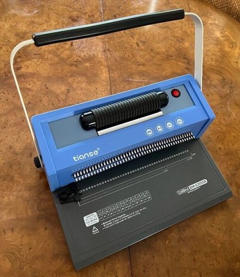 TIANSE Spiral Coil Binding Machine, Manual Book Maker Punch Binder Electric MINT