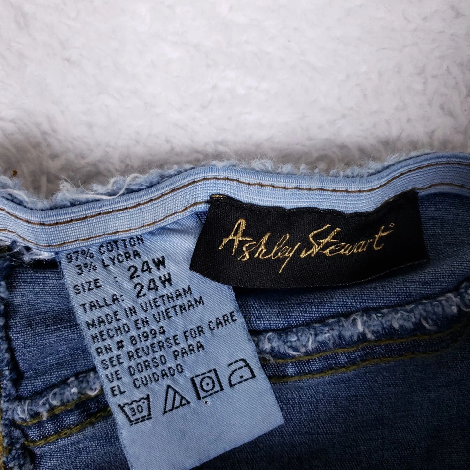 Ashley Stewart 牛仔裙紧身胸衣腰围尺寸 24W 蓝色大码 Y2K 复古别致 — 第 4/4 张图片
