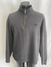 Vintage Burberry Brit 1/4 Zip Pullover Men s XXL Grey Cotton Knight Logo Vintage