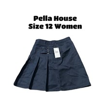 French Toast Girls Adjustable Waist 2-Tab Scooter Skirt Navy Size 12
