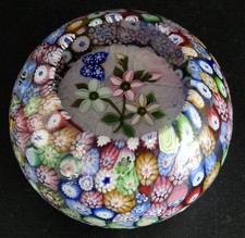 John Deacons Millefiori Overlay Paperweight Signed Dated