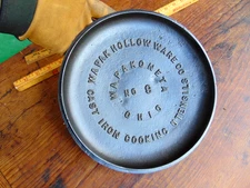 Antique Cast Iron WAPAK HOLLOW WARE No. 9 Advertising Kettle  Pot LID Clean Nice