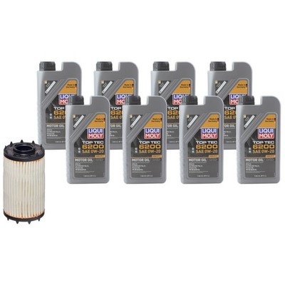 8L Liqui Moly Top Tec 6200 0W-20 Hengst Engine Oil Change Kit for A6 A8 Quattro