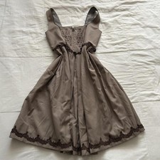 Axes Femme Tan Brown Zip Detail Lace Sleeveless Dress Size M Japan