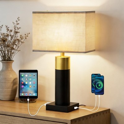 Table Lamps for Living Room 3-Way Dimmable Touch Bedside Lamp Modern Bedroom ...