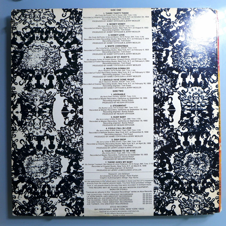 THE DRIFTERS w/CLYDE McPHATTER+BEN E. KING~RARE ORIG '71 MONO WHITE LBL PROMO LP - Image 3 of 4