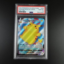 PSA 10 Surfing Pikachu Vmax 009/025 Pokemon Celebrations Holo Graded Card
