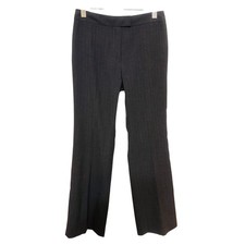 Anne Klein 2 Pinstripe Dress Pants Gray Wide Leg Trousers Womens Size 6 Office