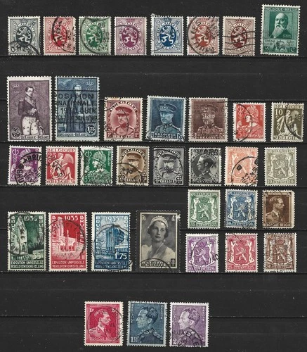 BELGIUM 1929-1936 USED STAMP SET