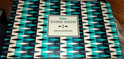 Ridley's Games Room Backgammon Board Game Strategy Turquoise + Cream UNUSED