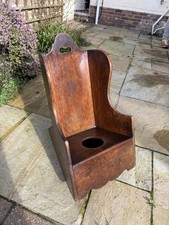 Antique Georgian 18th Century Mahogany Childs Rocking Chair Commode Seat