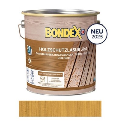 BONDEX Holzschutzlasur 3in1 Eiche Hell 4 L