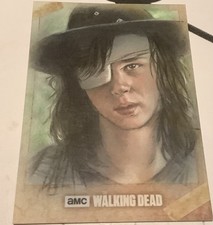 The Walking Dead Carl Topps Sketch Card by  Huy Truong  