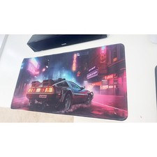 Style 2 Cyberpunk DeLorean Car Large Gaming Mouse Pad 23.6"x11.5" Non-Slip Mat