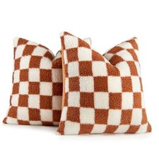 Pack of 2 Decorative Throw Pillow Covers 18" x 18" Pack of 2 Burnt Orange