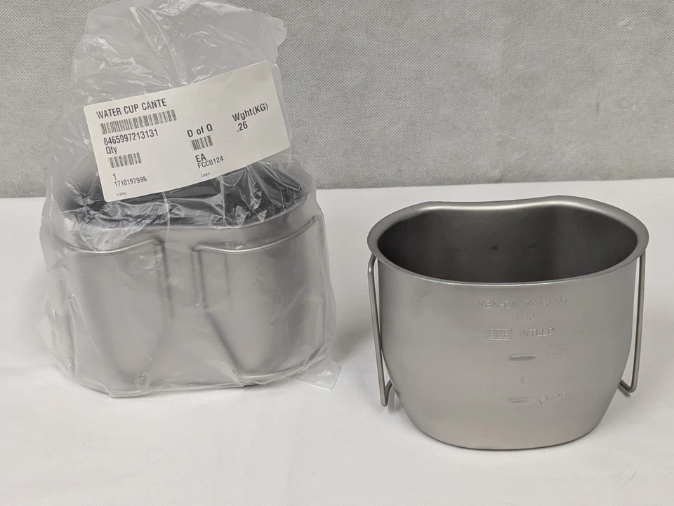 Genuine British Army Waterbottle 58 Pattern Metal Crusader Cup Mug Mess Pot NEW - Image 2 of 4