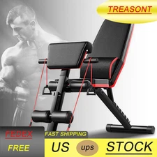Folding Incline Decline Adjustable Bench Full Body Workout Gym Weight Exercise