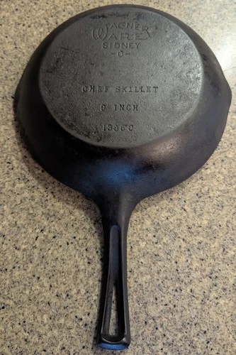 Vintage Wagner Ware Sidney-O -Cast Iron 9" Chef Skillet # 1386C Cook Frying Pan